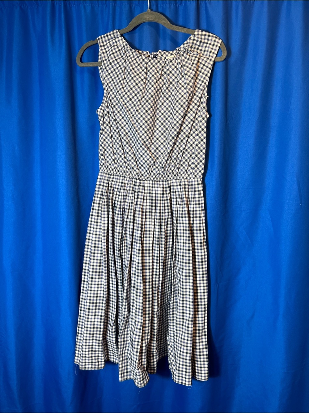 Merona Black and White Gingham Sleeveless Midi Dress